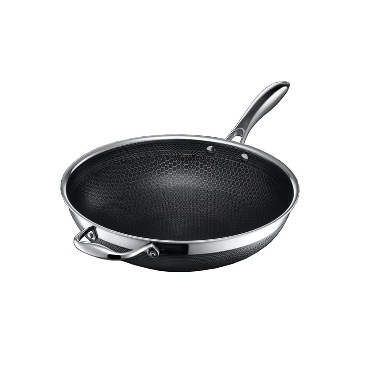 Hexclad wok hybrid Ø30 cm, Rostfritt stål-svart Hexclad