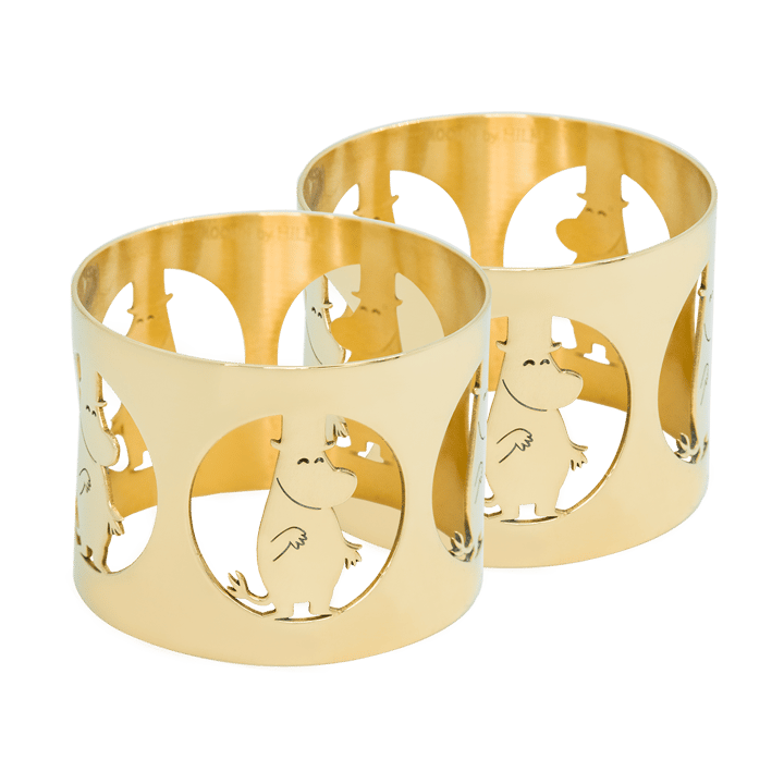 Hilke X Mumin servettring Moominpappa 2-pack - Förnicklad mässing - Hilke Collection