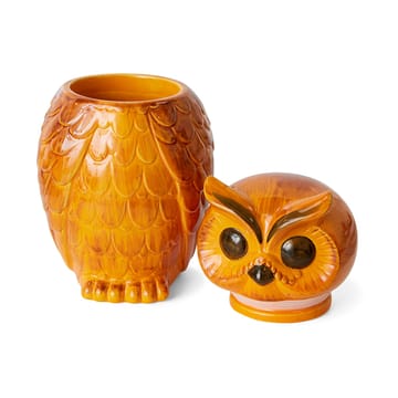 Ceramisk owl förvaringsburk - Tangerine - HKliving