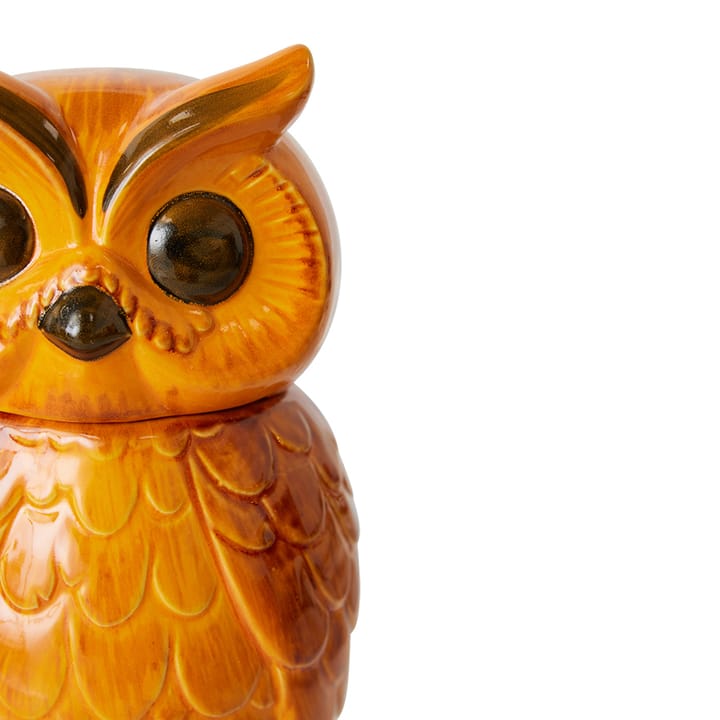 Ceramisk owl förvaringsburk - Tangerine - HKliving