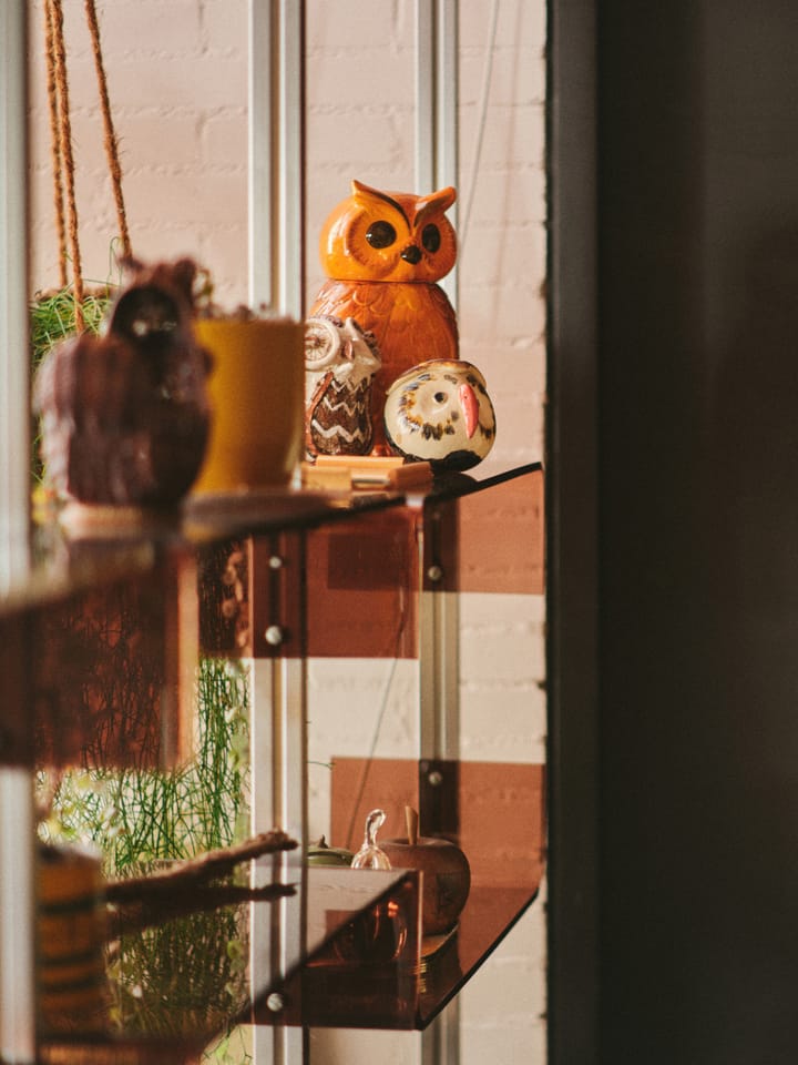 Ceramisk owl förvaringsburk - Tangerine - HKliving