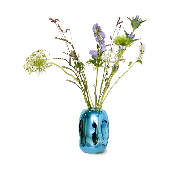 HK Objects glasvas 21,5 cm - Blue chrome - HKliving