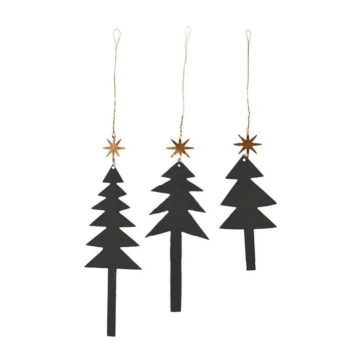 Tree with Star julhänge 3-pack - Svart - House Doctor