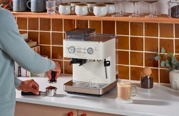 KitchenAid halvautomatisk espressomaskin med kvarn - Porcelain white - KitchenAid