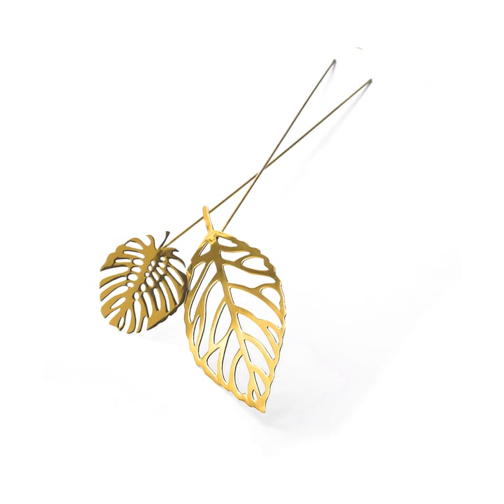 Brass leaves dekoration 2-pack - Wood - KLONG