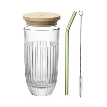 Ouessant smoothieglas med lock och sugrör 43 cl - Transparent - La Rochère