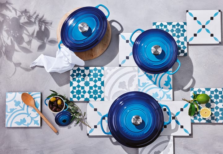 Le Creuset Signature rund gryta 6,7 l, Azure blue Le Creuset