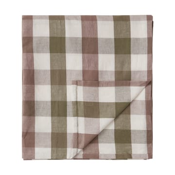 Checked Cotton Linen bordsduk 150x250 cm - Olive - Lexington