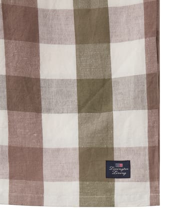 Checked Cotton Linen bordsduk 150x250 cm - Olive - Lexington