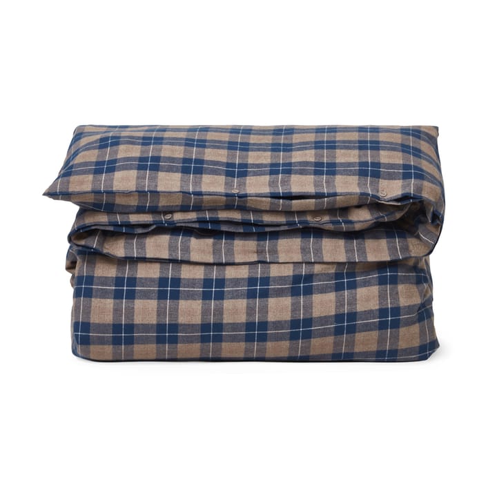 Checked Flannel bäddset 220x220 cm, Denim blue-beige Lexington