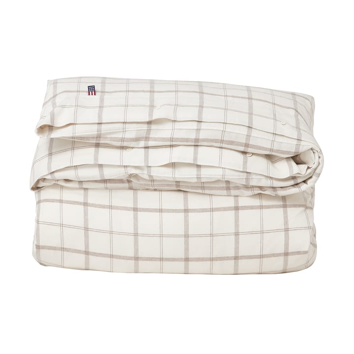 Checked Flannel bäddset 220x220 cm, White-brown Lexington