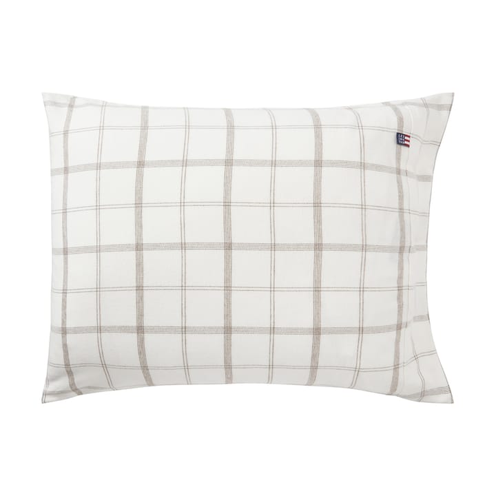 Checked Flannel örngott 50x60 cm - White-brown - Lexington