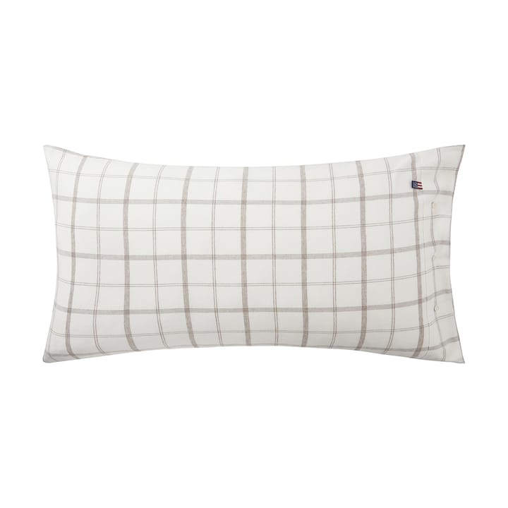 Checked Flannel örngott 50x90 cm - White-brown - Lexington