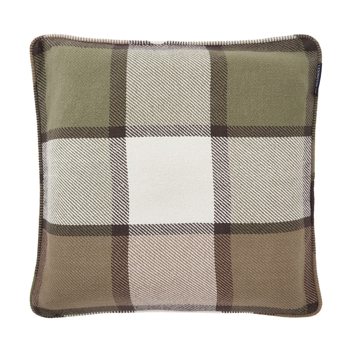 Checked heavy twill kuddfodral 50x50 cm, Olive Lexington