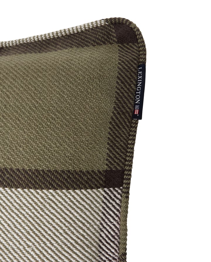 Checked heavy twill kuddfodral 50x50 cm, Olive Lexington