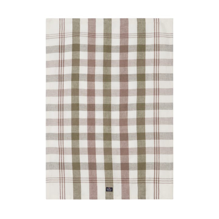 Checked Linen/Cotton kökshandduk 50x70 cm - Olive - Lexington