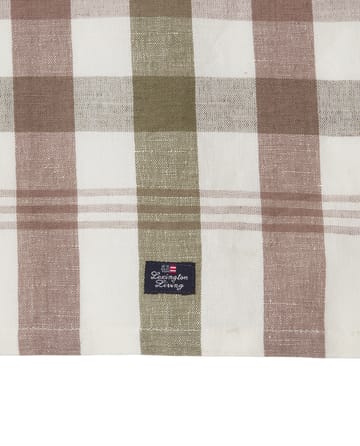 Checked Linen/Cotton kökshandduk 50x70 cm - Olive - Lexington