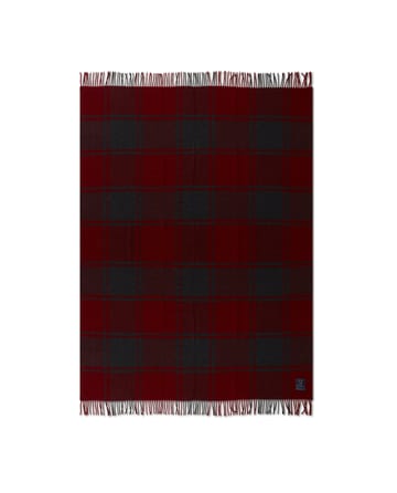 Checked Recycled ullpläd 130x170 cm - Red-dark grey - Lexington