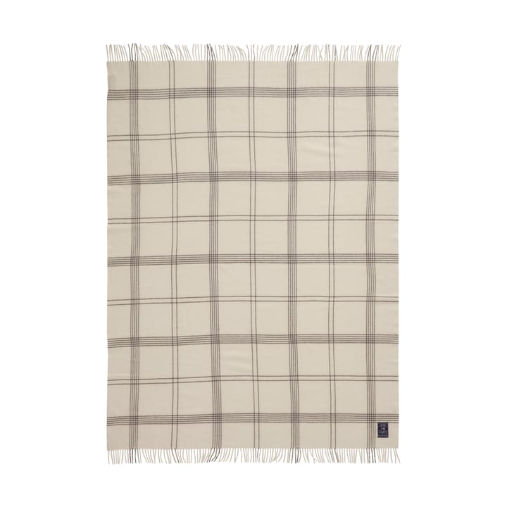 Checked Recycled Wool pläd 130x170 cm - White-dark gray - Lexington