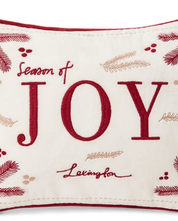 Joy organic cotton velvet kudde 30x40 cm - Vit-röd - Lexington