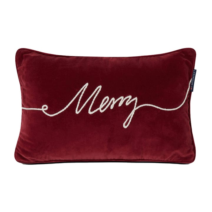 Merry Cotton Velvet kudde 30x50 cm, Red-white Lexington