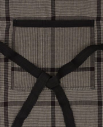 Pepita Check Cotton Linen förkläde - Dark gray-beige - Lexington