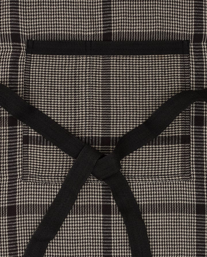 Pepita Check Cotton Linen förkläde, Dark gray-beige Lexington