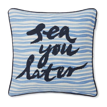 Sea You Later Cotton Canvas kuddfodral 50x50 cm - White-blue - Lexington