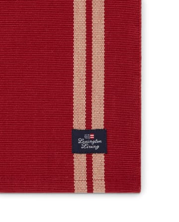 Side Striped Org Cotton Rib bordstablett 40x50 cm - Red-beige - Lexington