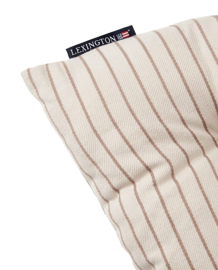 Striped Recycled Cotton sittdyna 40x40 cm - Beige - Lexington