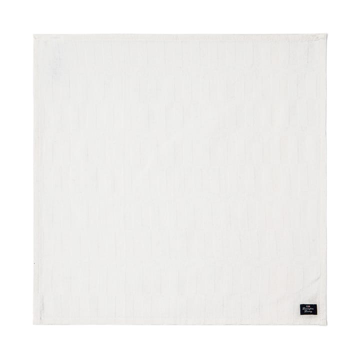 White jacquard cotton servett 50x50 cm, Vit Lexington