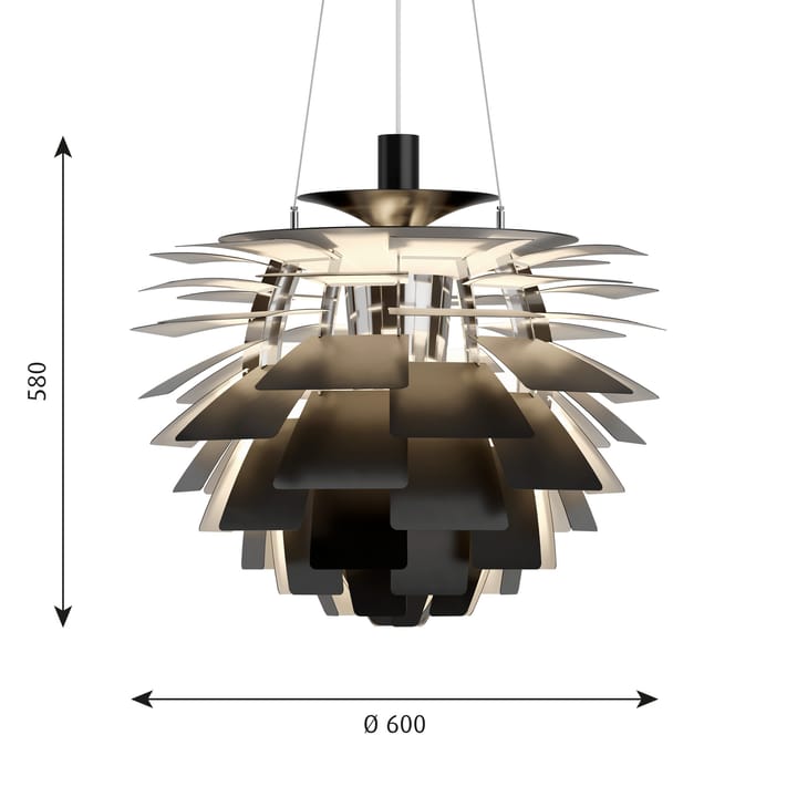 PH Artichoke pendel Ø60 cm, Svart Louis Poulsen