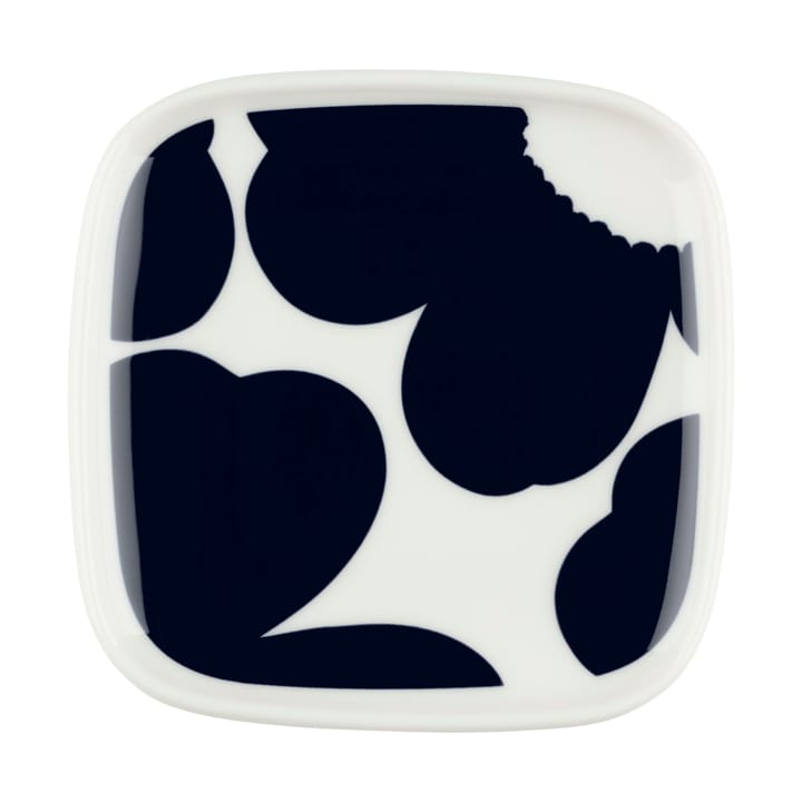 Iso Unikko assiett 10x10 cm - White-dark blue - Marimekko