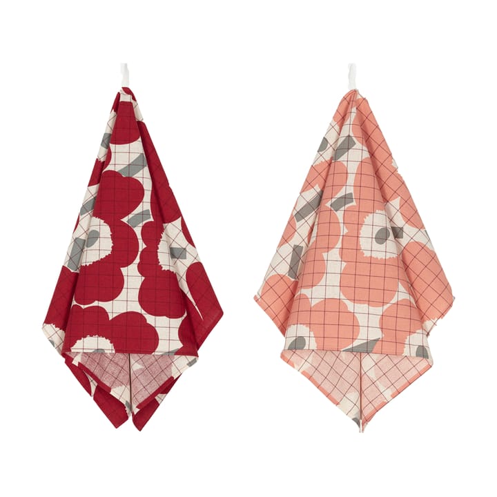 Pieni Unikko kökshandduk 2-pack, Rose-grey Marimekko