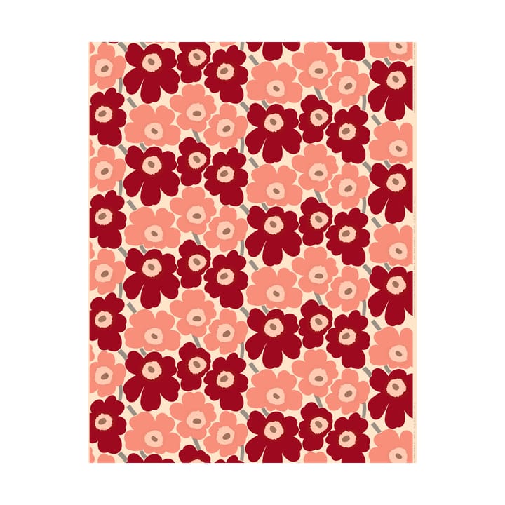 Pieni Unikko tyg bomull, Cotton-dark cherry-rosa Marimekko