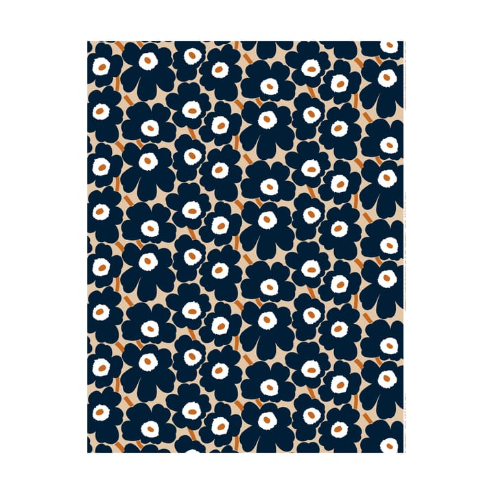 Pieni Unikko tyg bomull - Light brown-coal-tile - Marimekko