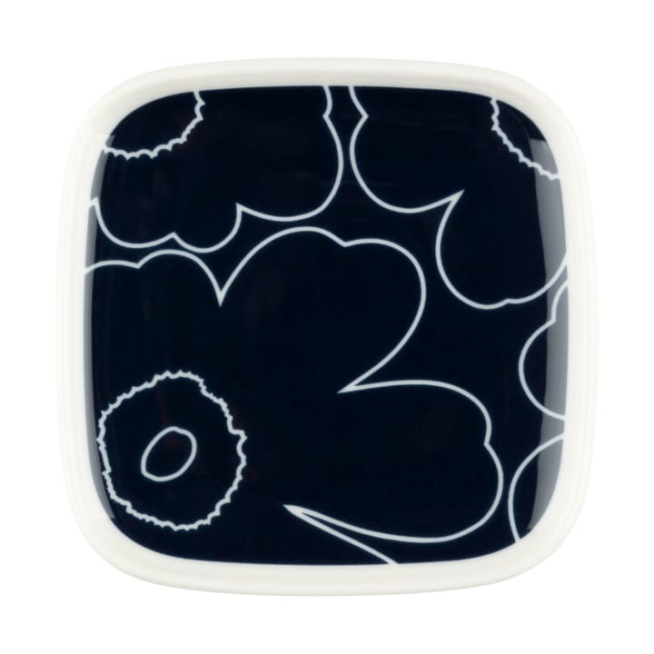 Piirto Unikko assiett 10x10 cm - White-dark blue - Marimekko