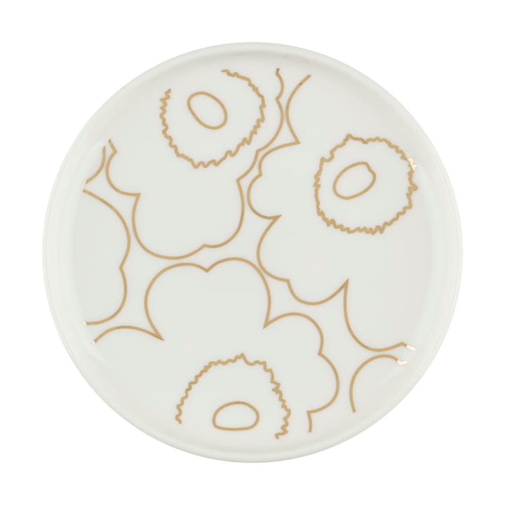 Piirto Unikko tallrik Ø13,5 cm, White-gold Marimekko