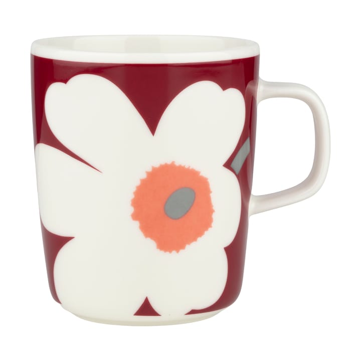 Unikko 60-årsjubileum mugg 25 cl, White-dark cherry-ash grey Marimekko