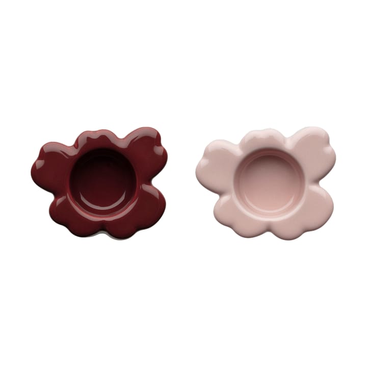 Unikko ljuslykta 3x10 cm 2 delar, Rosy grey-reddish brown Marimekko