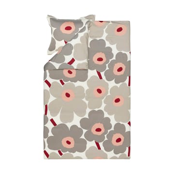 Unikko påslakan satin 150x210 cm - Off white-warm grey-pink - Marimekko