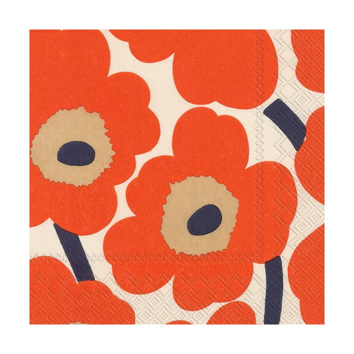 Unikko servett 33x33 cm 20-pack - Cream-red - Marimekko