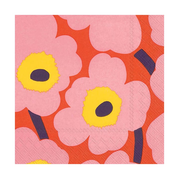 Unikko servett 33x33 cm 20-pack, Rose-orange Marimekko