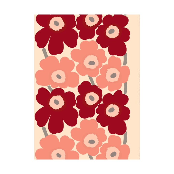 Unikko tyg, Dark cherry-rosa Marimekko