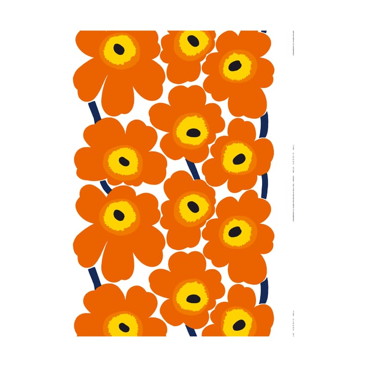 Unikko tyg heavyweight bomull - Orange - Marimekko