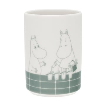 Mumin tandborstställ - Badstund grön-vit - Moomin Arabia