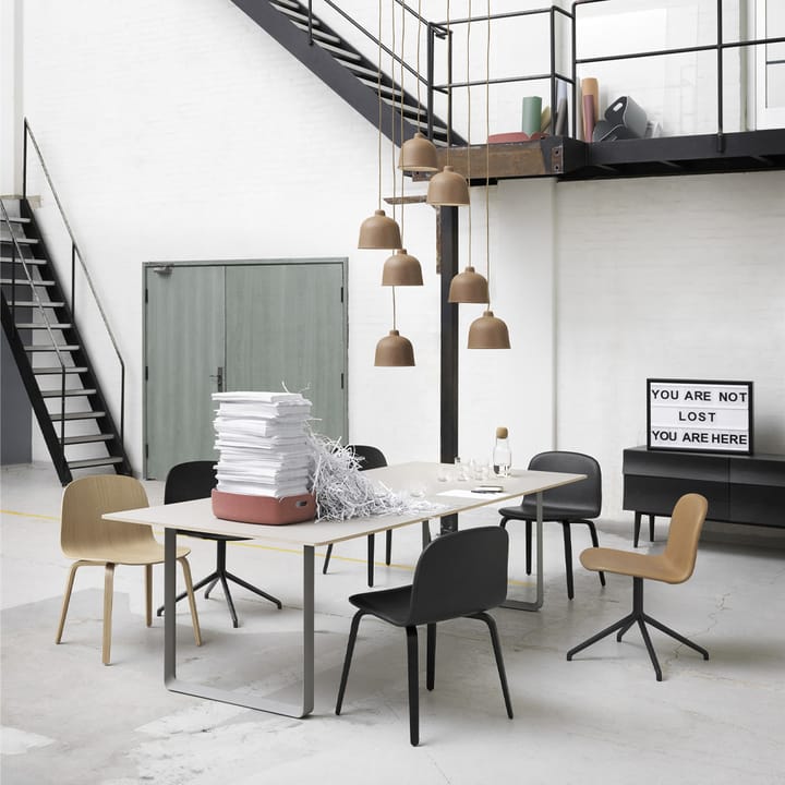 70/70 matbord 255x108 cm - Grey linoleum-Plywood-Grey - Muuto