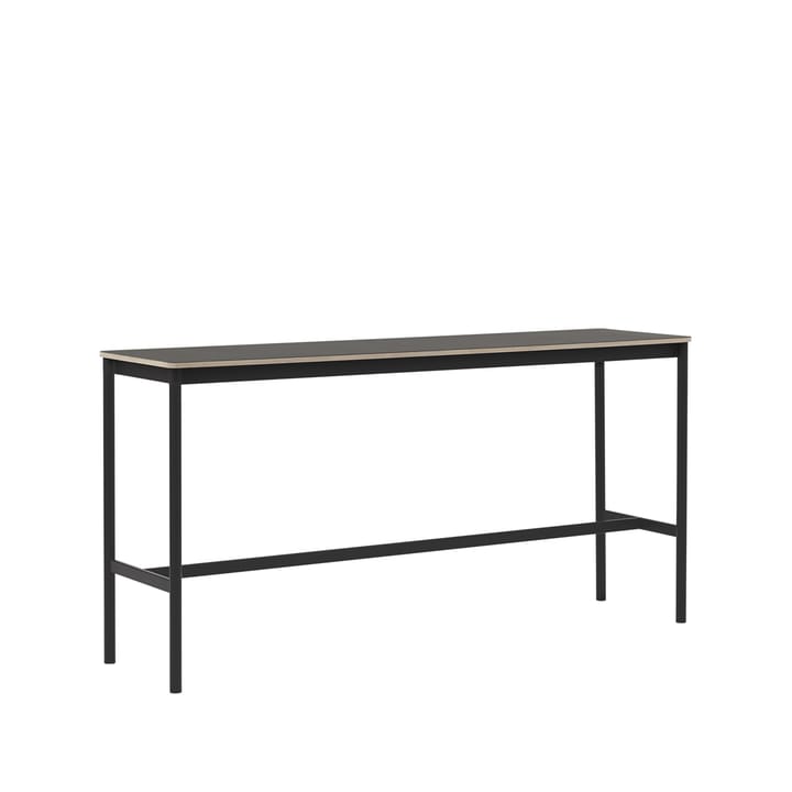 Base High barbord, black linoleum, svart stativ, plywoodkant, b50 l190 h95 Muuto