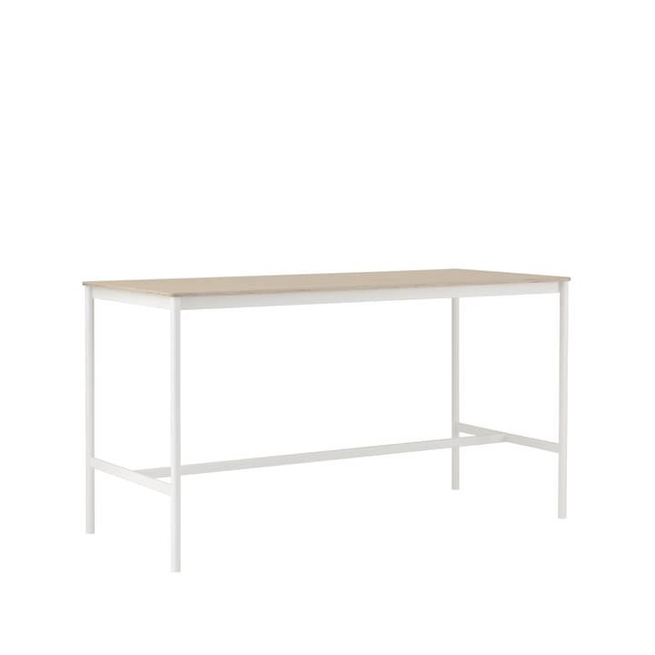 Base High barbord, oak, vitt stativ, plywoodkant, b85 l190 h105 Muuto