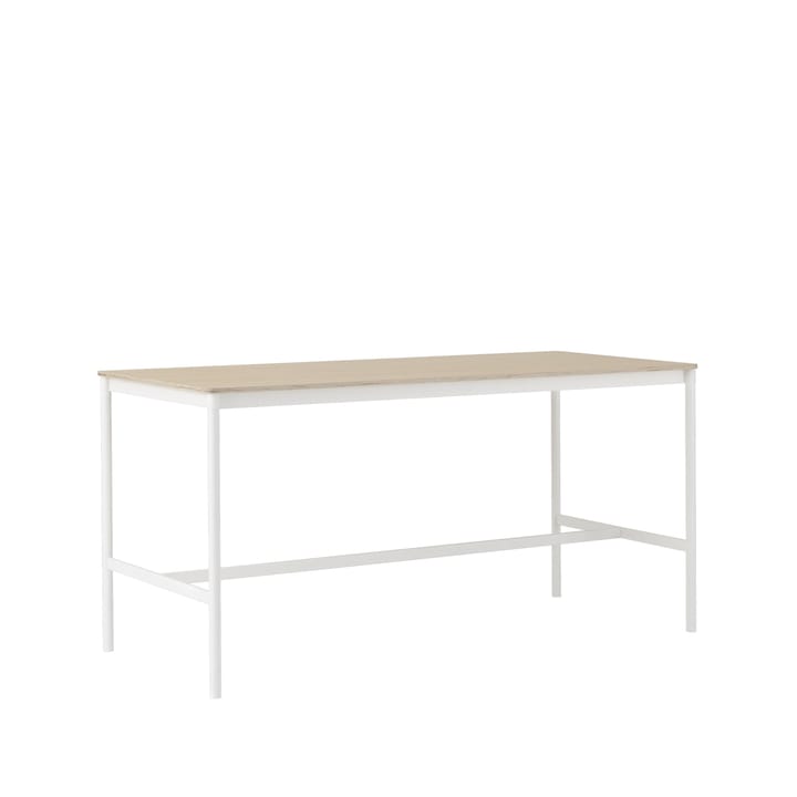 Base High barbord - oak, vitt stativ, plywoodkant, b85 l190 h95 - Muuto